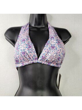 Eberjey M Marimar Lennon Bikini Halter Top Multi Floral Beach Resortcore USA